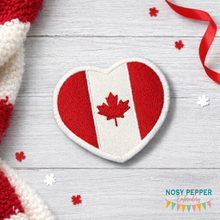 Load image into Gallery viewer, Canadian Flag patch (2 sizes included) machine embroidery design DIGITAL DOWNLOAD