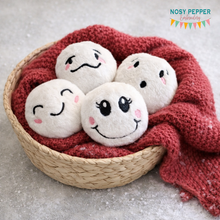 Load image into Gallery viewer, Snowball mini stuffie set (4 designs included) —DEC 25 MB—machine embroidery designs DIGITAL DOWNLOAD