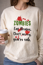 Load image into Gallery viewer, Zombies eat Brains machine embroidery design (5 sizes included) DIGITAL DOWNLOAD