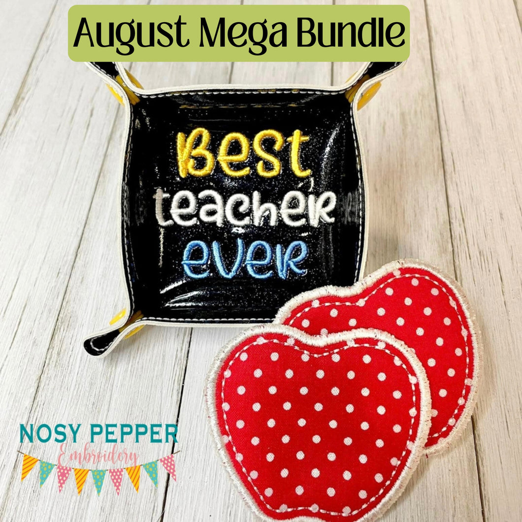 Best Teacher ITH tray and wipe set machine embroidery design Aug 24 Patreon Bundle(includes 2 sizes of trays and wipes) DIGITAL DOWNLOAD