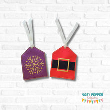 Load image into Gallery viewer, Gift Tag set (2 designs) machine embroidery design DIGITAL DOWNLOAD