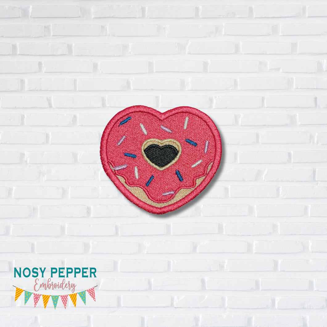 Heart Donut patch DEC 24 Patreon Bundle (2 sizes included) machine embroidery design DIGITAL DOWNLOAD