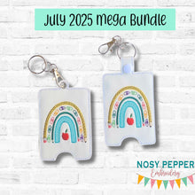 Load image into Gallery viewer, School Bow lanyard card case July &#39;24 Mystery Bundle machine embroidery design (eyelet and snap tab designs included) DIGITAL DOWNLOAD