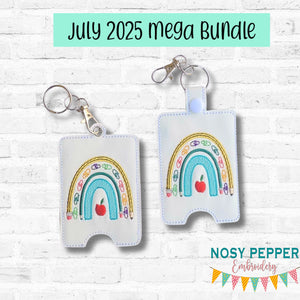 School Bow lanyard card case July '24 Mystery Bundle machine embroidery design (eyelet and snap tab designs included) DIGITAL DOWNLOAD