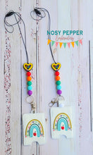 Load image into Gallery viewer, School Bow lanyard card case July &#39;24 Mystery Bundle machine embroidery design (eyelet and snap tab designs included) DIGITAL DOWNLOAD