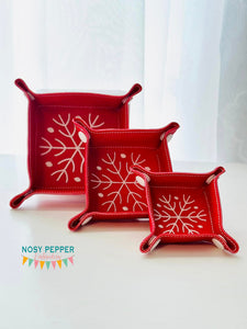 Snowflake tray Set machine embroidery design Oct '24 Mystery Bundle (5 sizes included) DIGITAL DOWNLOAD