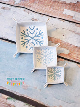 Load image into Gallery viewer, Snowflake tray Set machine embroidery design Oct &#39;24 Mystery Bundle (5 sizes included) DIGITAL DOWNLOAD