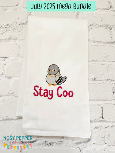 Stay Coo sketchy July '25 Mystery Bundle machine embroidery design (5 sizes included) DIGITAL DOWNLOAD