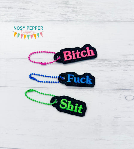 Sweary Charms (set of 3 designs) Fall '24 Mature Bundle machine embroidery design DIGITAL DOWNLOAD