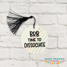 Load image into Gallery viewer, BRB bookmark/bag tag/ornament machine embroidery design DIGITAL DOWNLOAD