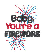 Load image into Gallery viewer, Baby You're A Firework machine embroidery design (5 sizes included) DIGITAL DOWNLOAD