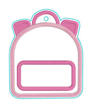 Load image into Gallery viewer, Backpack applique shaker tag/bookmark/ornament machine embroidery design DIGITAL DOWNLOAD