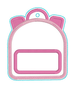 Backpack applique shaker tag/bookmark/ornament machine embroidery design DIGITAL DOWNLOAD