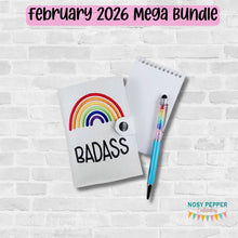 Load image into Gallery viewer, Badass top load notebook cover machine embroidery design DIGITAL DOWNLOAD