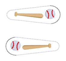 Load image into Gallery viewer, Baseball barrette cover machine embroidery design DIGITAL DOWNLOAD