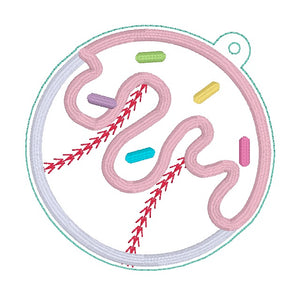 Baseball Drip applique bag tag/bookmark/ornament machine embroidery design DIGITAL DOWNLOAD