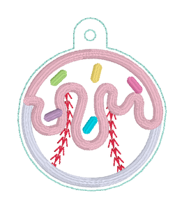 Baseball Drip Applique snap tab and eyelet fob machine embroidery design DIGITAL DOWNLOAD