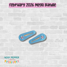 Load image into Gallery viewer, Baseball barrette cover machine embroidery design DIGITAL DOWNLOAD