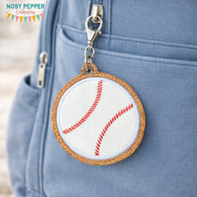 Load image into Gallery viewer, Baseball/Softball Applique bookmark/bag tag/ornament machine embroidery design DIGITAL DOWNLOAD