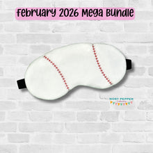 Load image into Gallery viewer, Baseball sleep mask machine embroidery design (2 sizes included)--FEB 26 MB-- DIGITAL DOWNLOAD