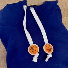 Load image into Gallery viewer, Basketball applique hoodie charms machine embroidery design DIGITAL DOWNLOAD