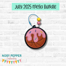 Load image into Gallery viewer, Basketball Drip applique bag tag/bookmark/ornament machine embroidery design DIGITAL DOWNLOAD
