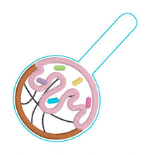 Load image into Gallery viewer, Basketball Drip Applique snap tab and eyelet fob machine embroidery design DIGITAL DOWNLOAD