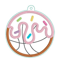 Load image into Gallery viewer, Basketball Drip applique bag tag/bookmark/ornament machine embroidery design DIGITAL DOWNLOAD