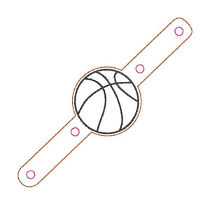 Basketball hair tie holder (2 sizes included) machine embroidery design DIGITAL DOWNLOAD
