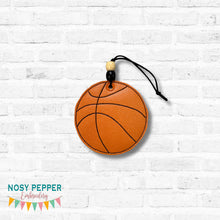 Load image into Gallery viewer, Basketball double sided car tag machine embroidery design DIGITAL DOWNLOAD