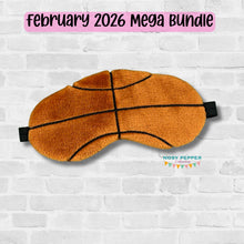 Load image into Gallery viewer, Basketball sleep mask machine embroidery design (2 sizes included)--FEB 26 MB-- DIGITAL DOWNLOAD