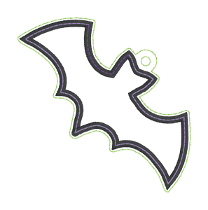 Bat Applique Shaker Bag tag machine embroidery design DIGITAL DOWNLOAD