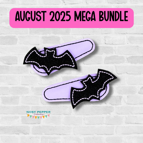 Bat barrette cover machine embroidery design DIGITAL DOWNLOAD
