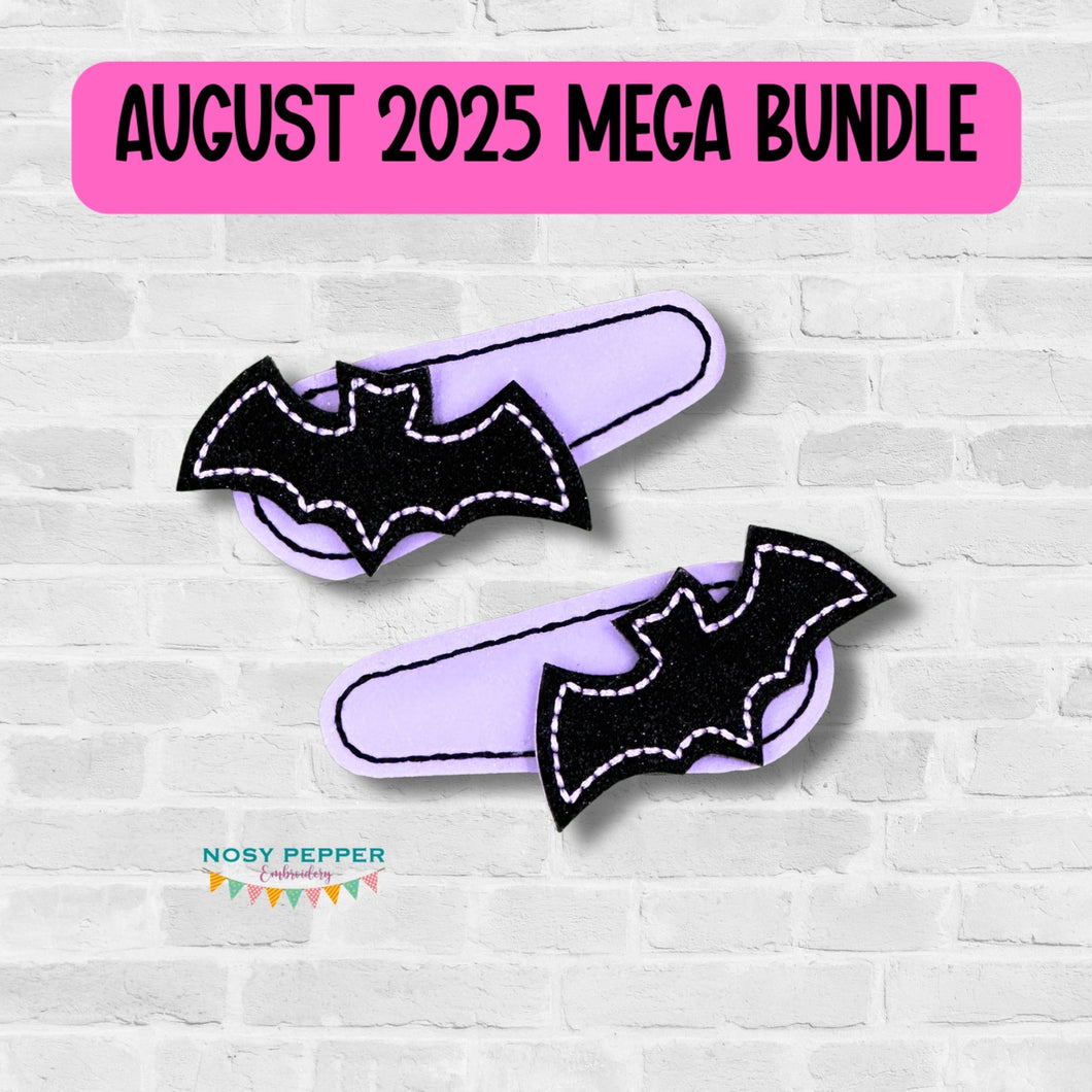 Bat barrette cover machine embroidery design DIGITAL DOWNLOAD