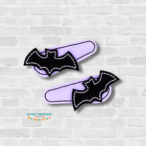Bat barrette cover machine embroidery design DIGITAL DOWNLOAD