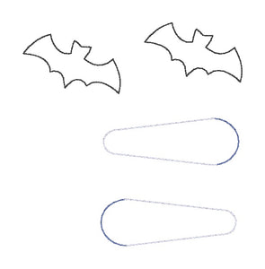 Bat barrette cover machine embroidery design DIGITAL DOWNLOAD