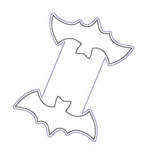 Load image into Gallery viewer, Bat magnetic bookmark machine embroidery design (single and multi files included) DIGITAL DOWNLOAD
