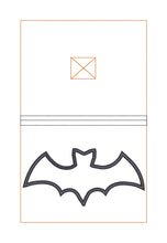 Load image into Gallery viewer, Bat appliqué Notebook Cover 2 sizes available machine embroidery design DIGITAL DOWNLOAD