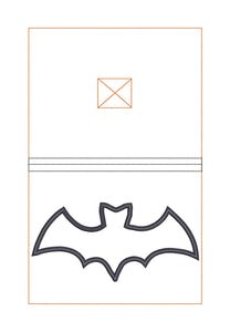 Bat appliqué Notebook Cover 2 sizes available machine embroidery design DIGITAL DOWNLOAD