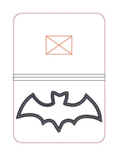 Load image into Gallery viewer, Bat appliqué Notebook Cover 2 sizes available machine embroidery design DIGITAL DOWNLOAD