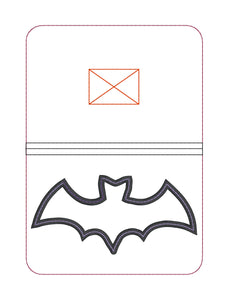 Bat appliqué Notebook Cover 2 sizes available machine embroidery design DIGITAL DOWNLOAD