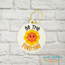 Load image into Gallery viewer, Be The Sunshine applique bag tag/ornament/bookmark machine embroidery design DIGITAL DOWNLOAD