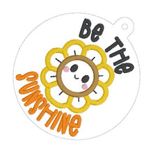 Load image into Gallery viewer, Be The Sunshine applique bag tag/ornament/bookmark machine embroidery design DIGITAL DOWNLOAD