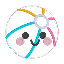 Load image into Gallery viewer, Beach Ball Stuffy machine embroidery design (4 sizes included) DIGITAL DOWNLOAD