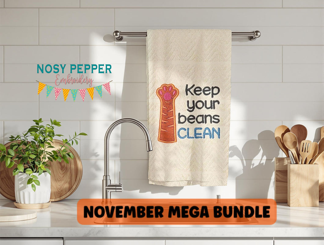 Keep Your Beans appliqué machine embroidery design (4 sizes included) DIGITAL DOWNLOAD