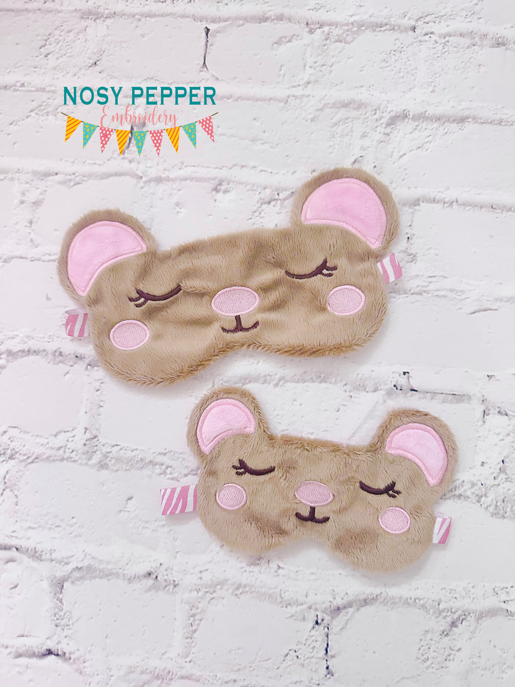 Bear Sleep Mask 2024 Skill Builder Bundle 2.0 machine embroidery design (2 sizes included) DIGITAL DOWNLOAD