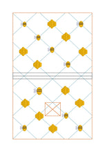Load image into Gallery viewer, Quilted Bee notebook cover 2 sizes available machine embroidery design DIGITAL DOWNLOAD