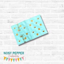 Load image into Gallery viewer, Quilted Bee notebook cover 2 sizes available machine embroidery design DIGITAL DOWNLOAD