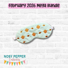 Load image into Gallery viewer, Bee sleep mask —FEB 26 MB—machine embroidery design (2 sizes included) DIGITAL DOWNLOAD