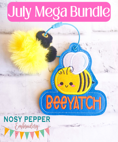 Beeyatch bookmark/ornament/bag tag machine embroidery design DIGITAL DOWNLOAD